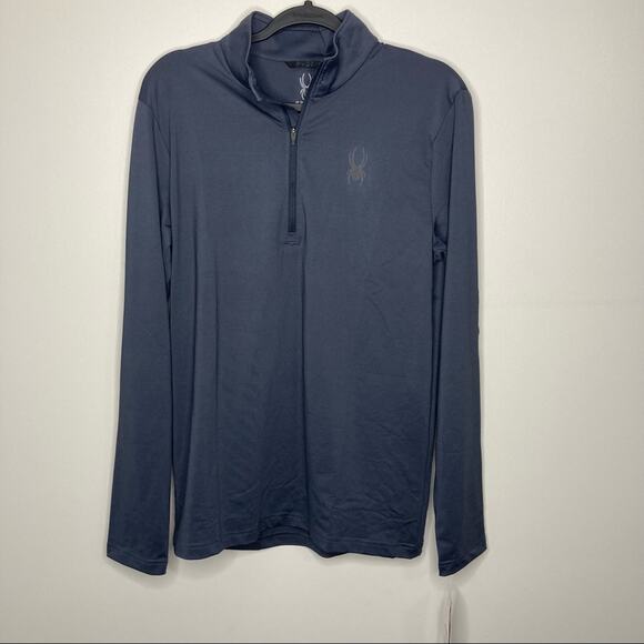 NWT SPYDER Men’s Prospect Pullover Ebony 1/4 Quarter Zip Medium - Picture 1 of 7